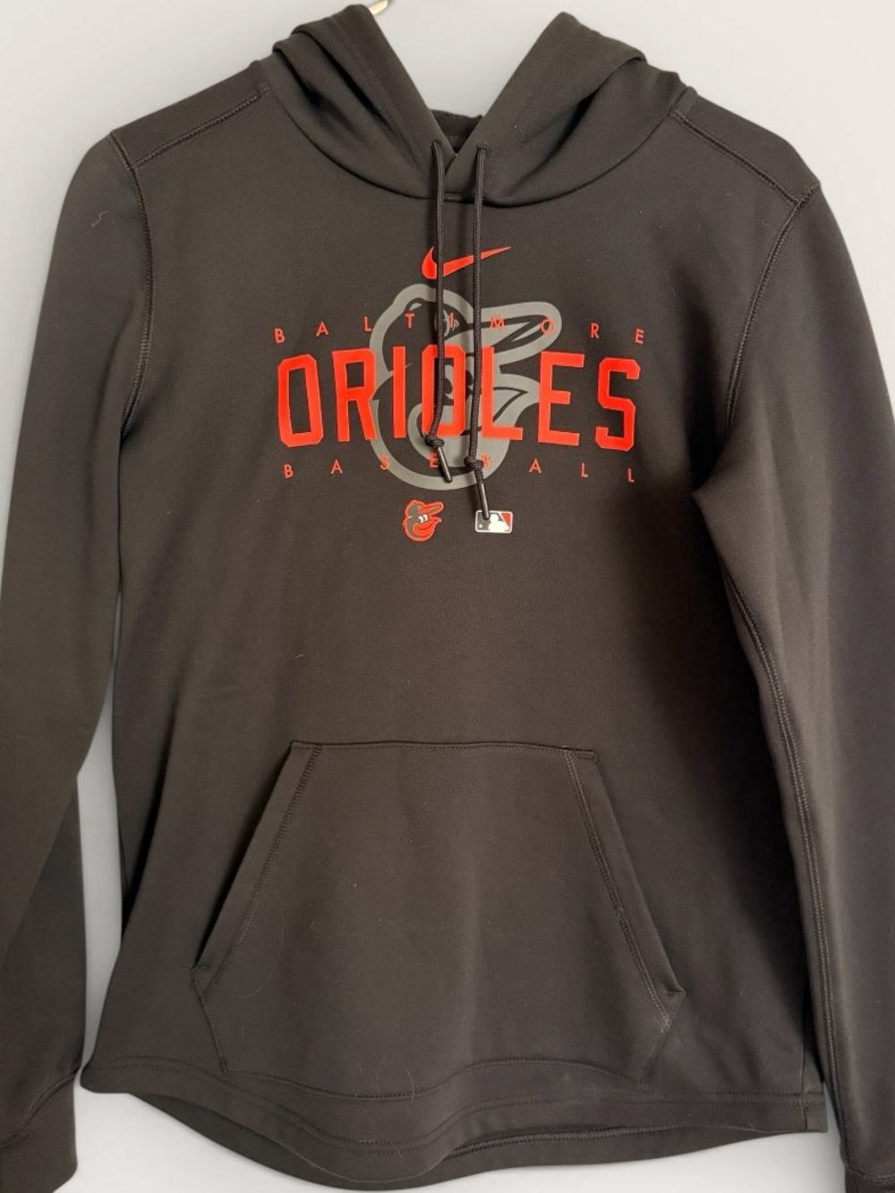 Baltimore ORIOLES NIKE therma-fit OFFICIAL MLB pullover BLACK hoodie NWOT SMALL